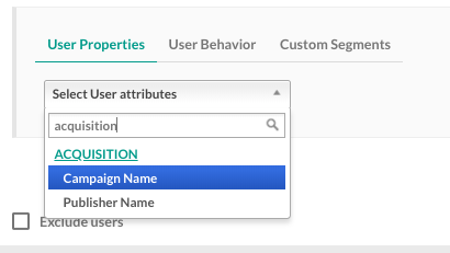 Campaign Name and Publisher Name user attributes in MoEngage