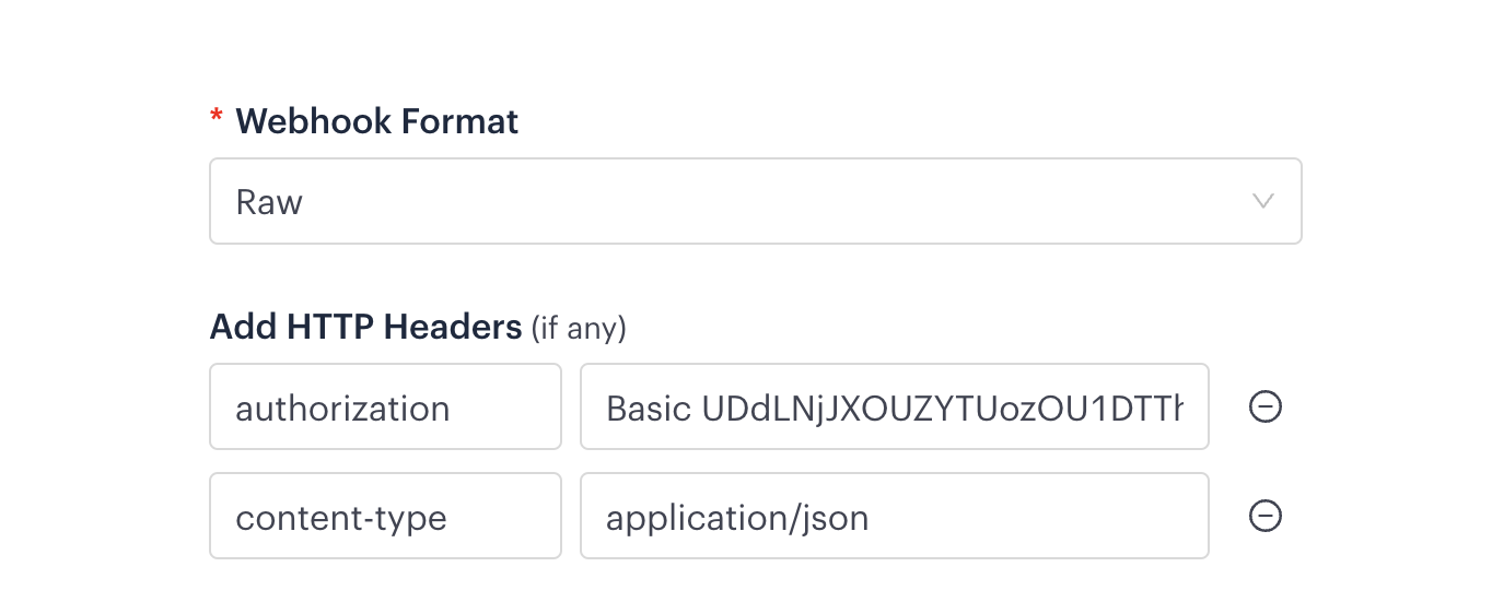 Authorization header configuration in Swipe Pages with the Basic auth token entered