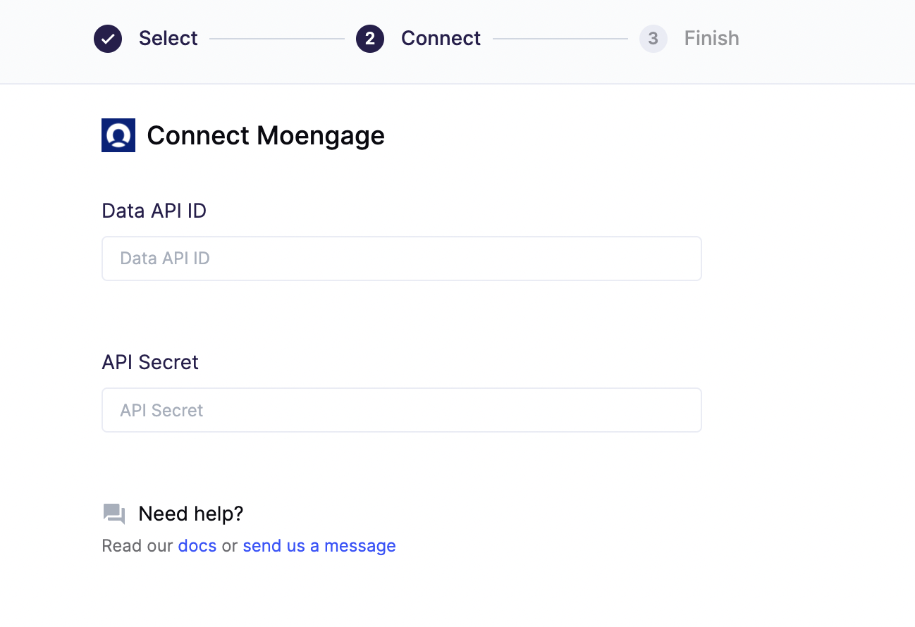 Hightouch MoEngage destination configuration