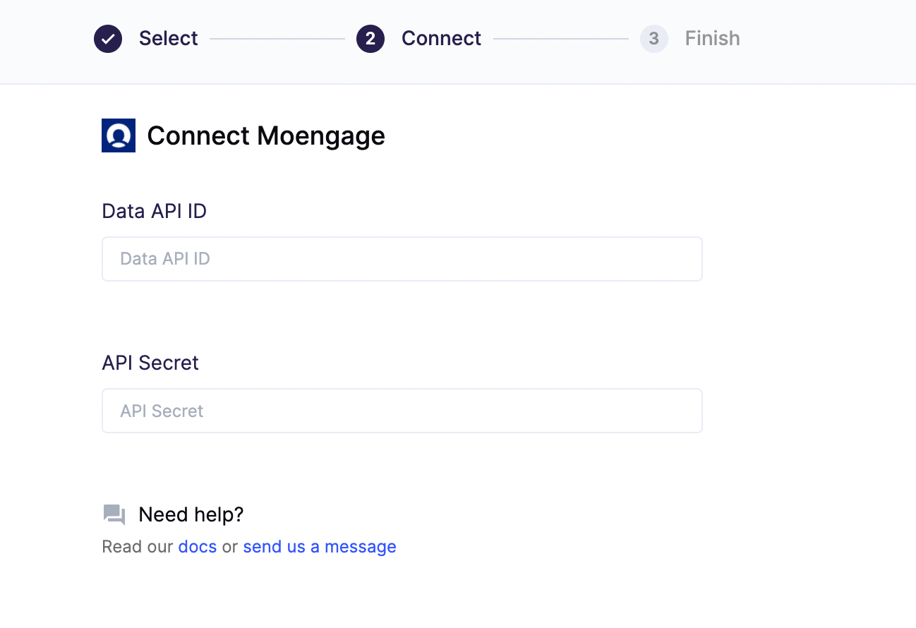 Hightouch MoEngage destination configuration
