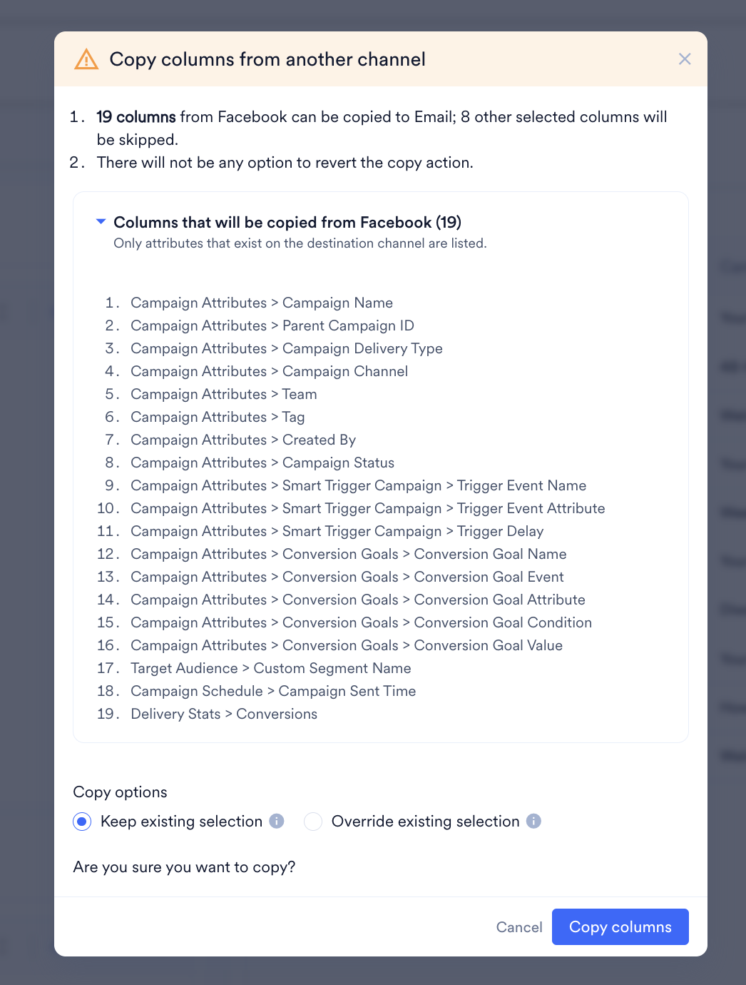 Copy Columns