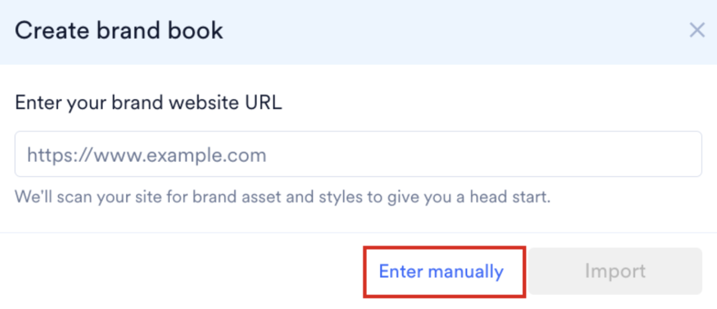 Enter manually option