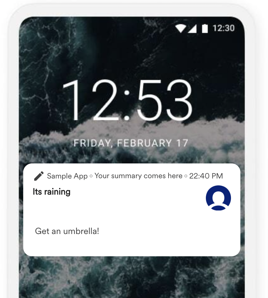 MoEngage push notification preview using personalized weather content