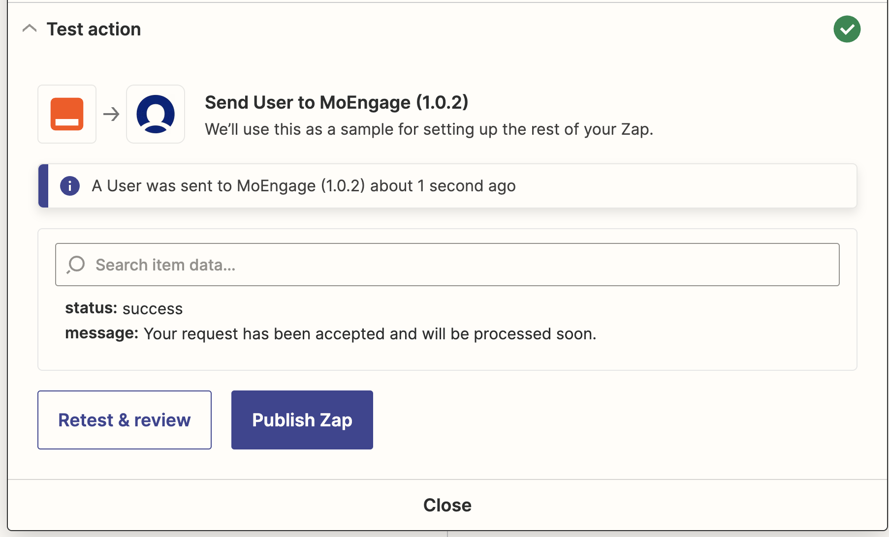 Successful API call response for cohort update