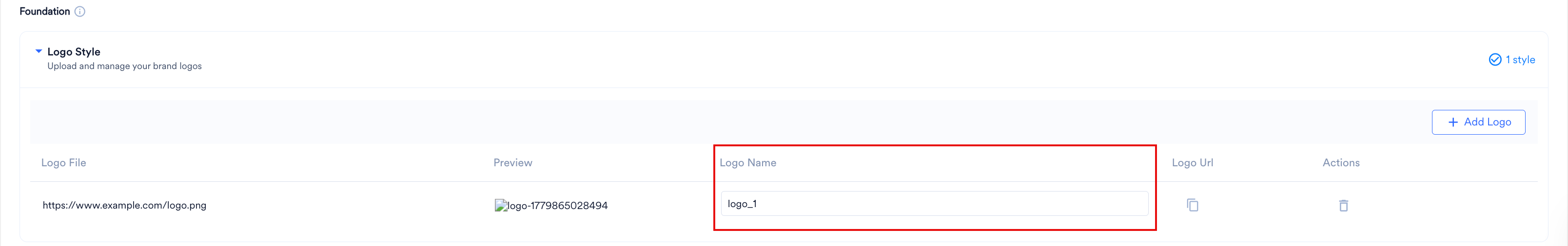 Logo name field
