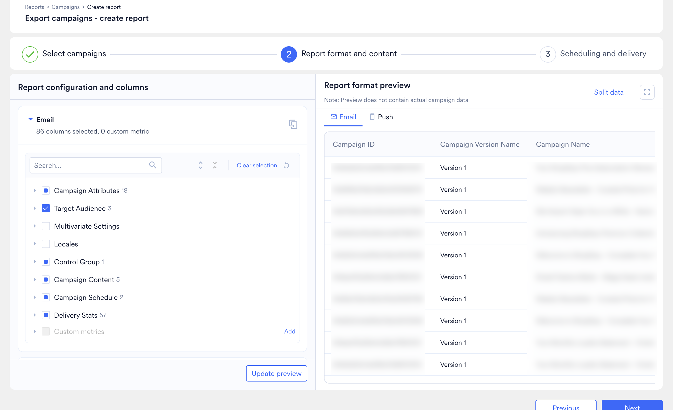 Step 2 Email, Push