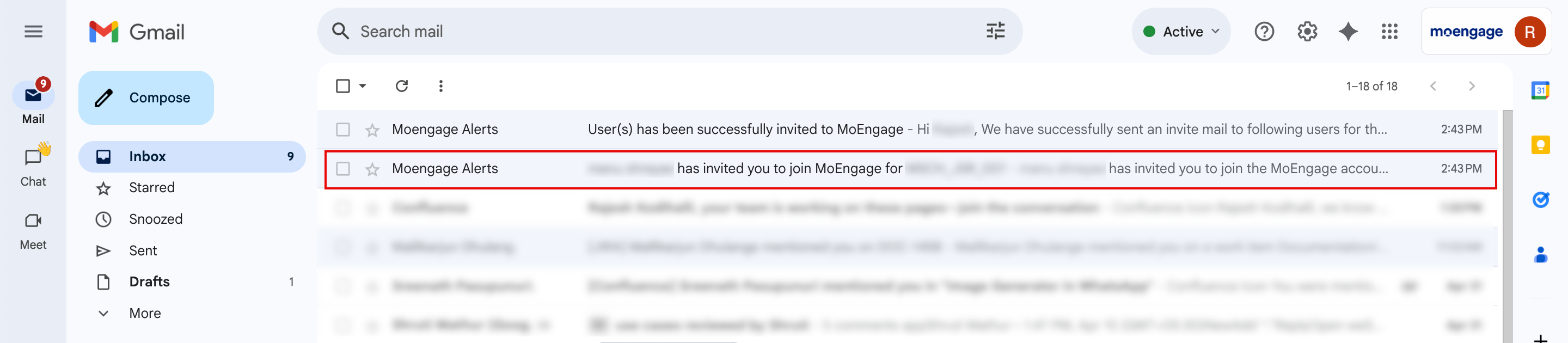Invitation email