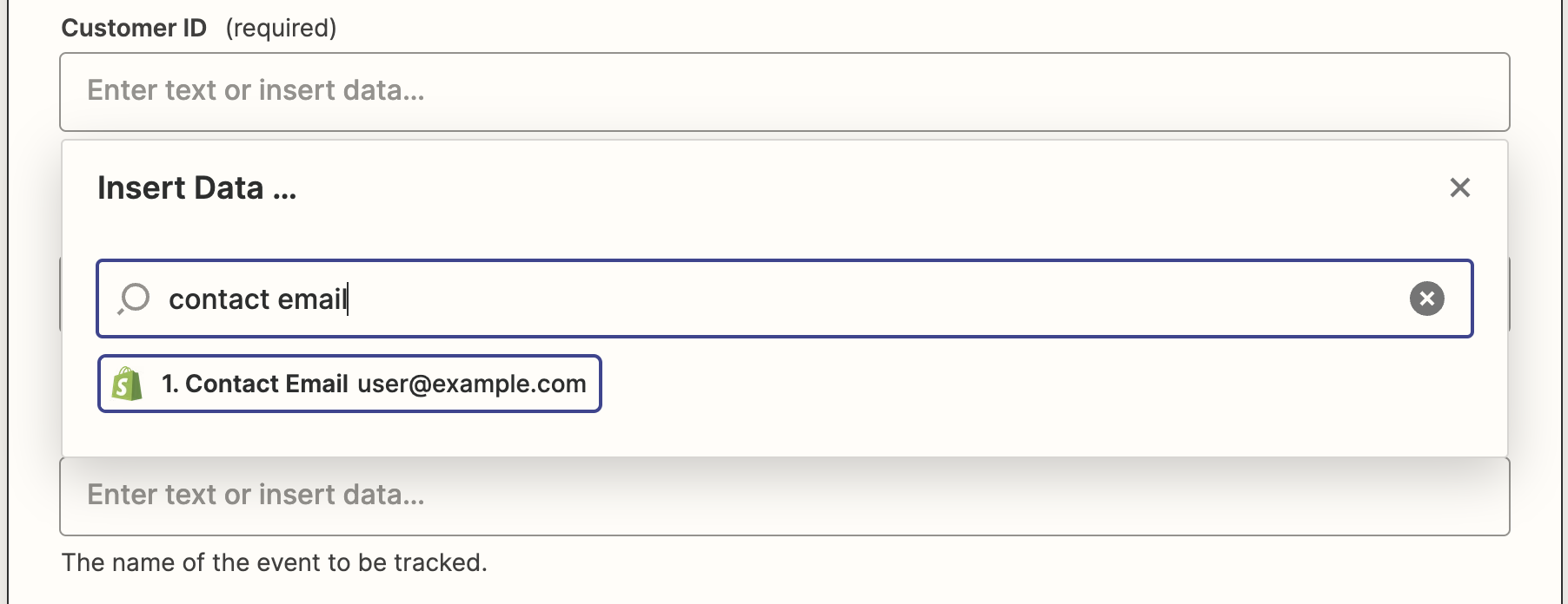 Adding custom event attributes mapped from Shopify outputs