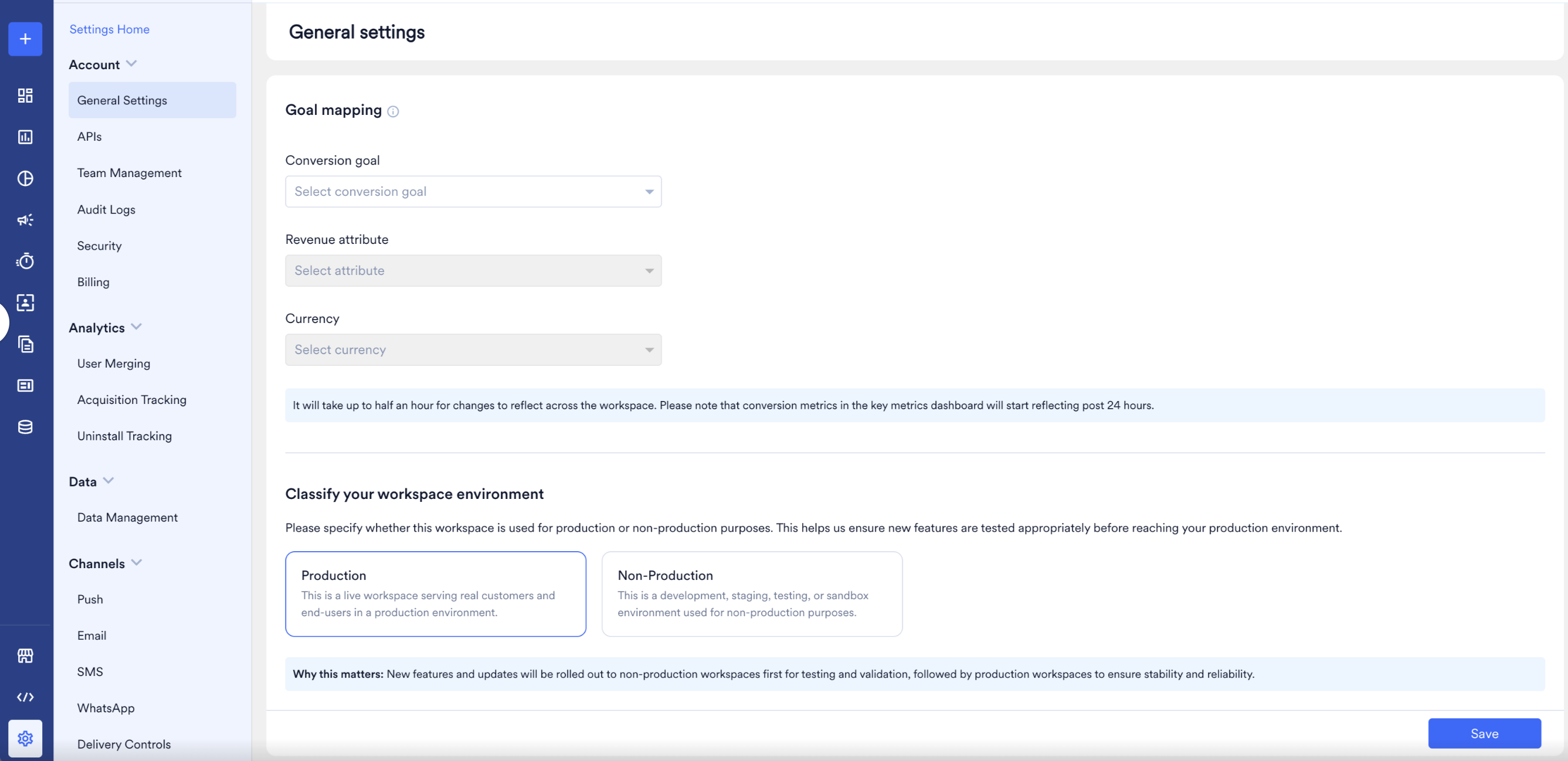 General Settings Classify