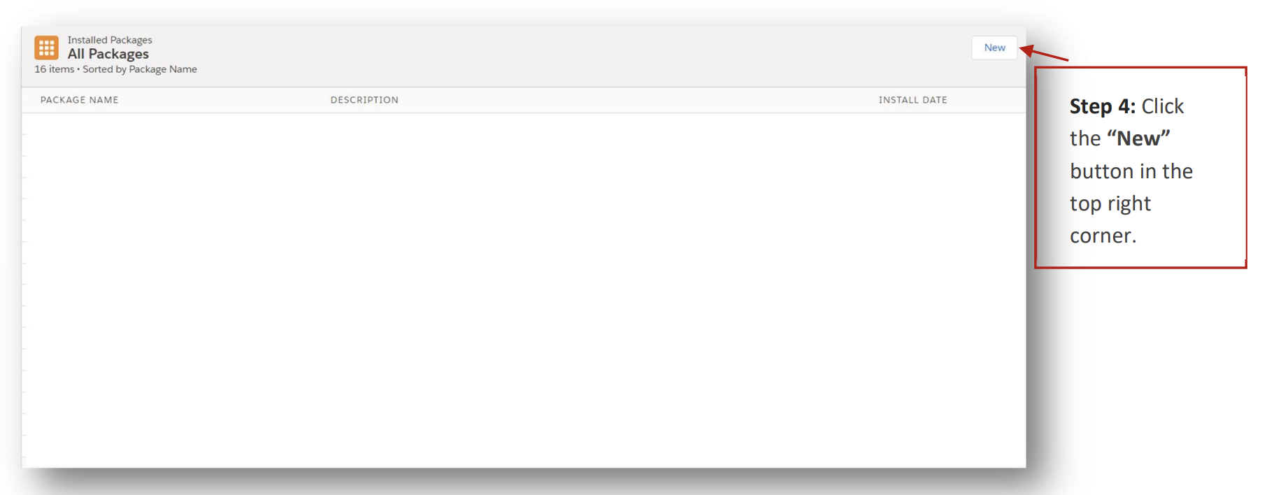 Creating a new package in SFMC Installed Packages