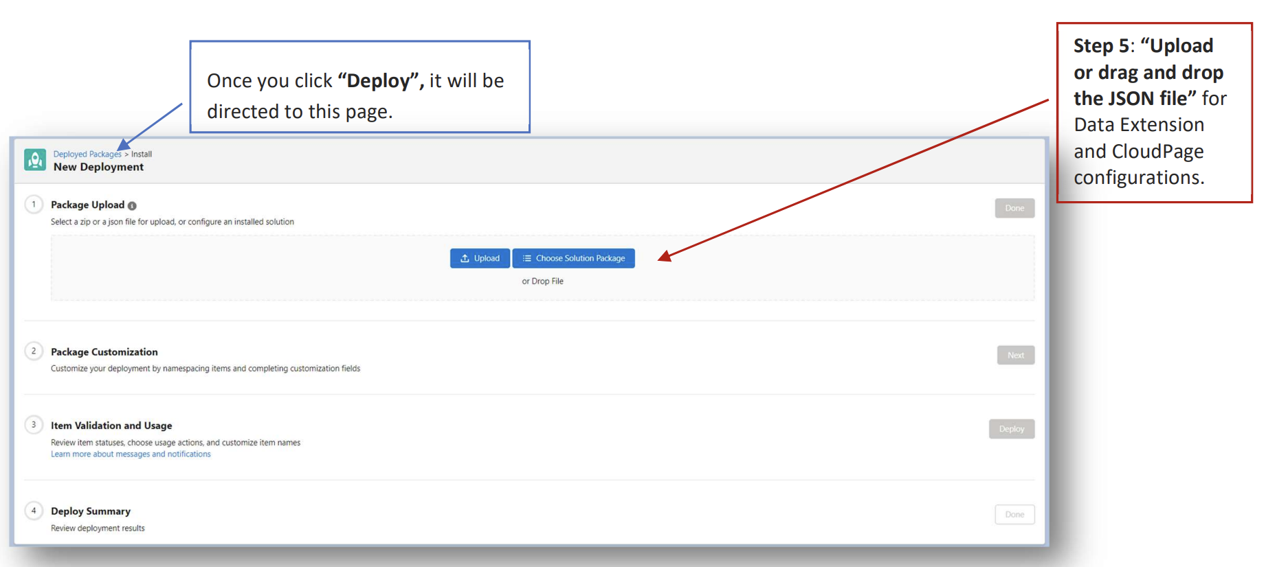 Uploading the MoEngage solution package JSON