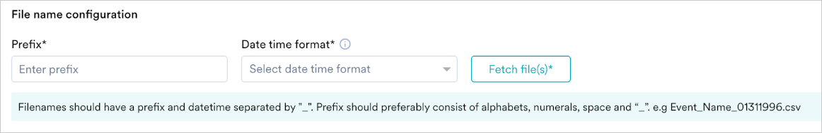 File name suffix configurations