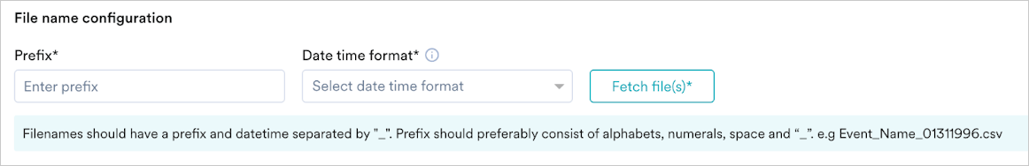 File name suffix configurations