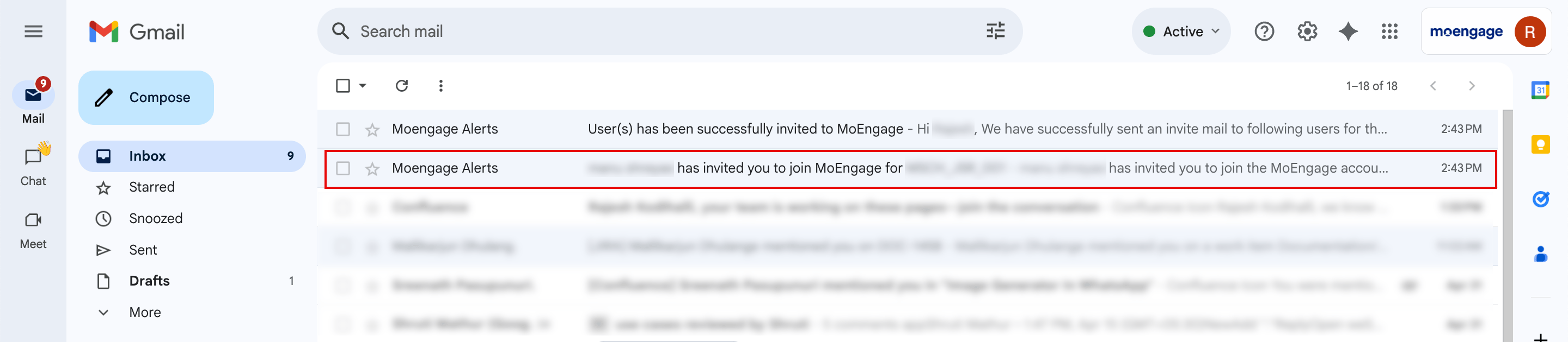 Invitation email