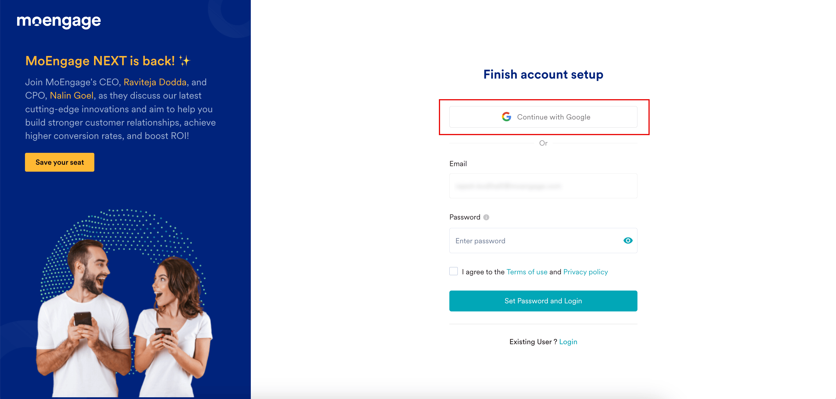 Continue with Google button