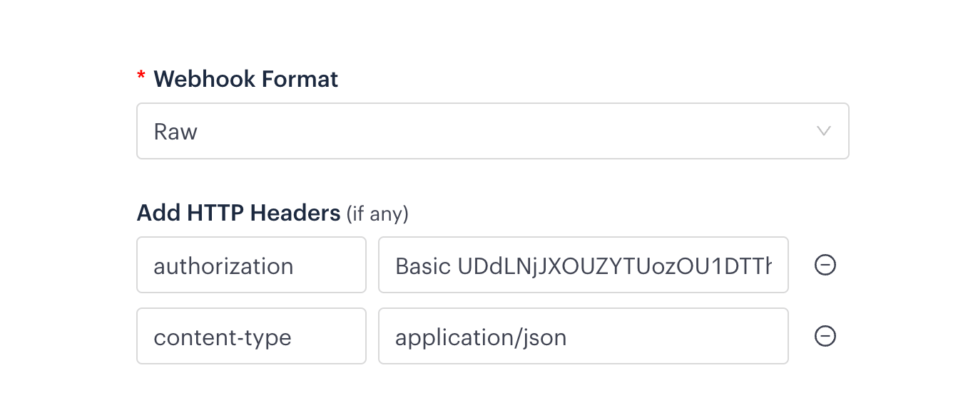 Authorization header configuration in Swipe Pages with the Basic auth token entered