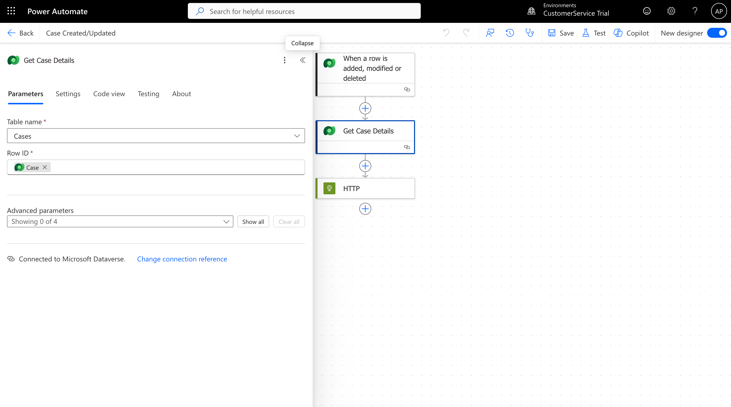Power Automate trigger configuration for Survey Responses table