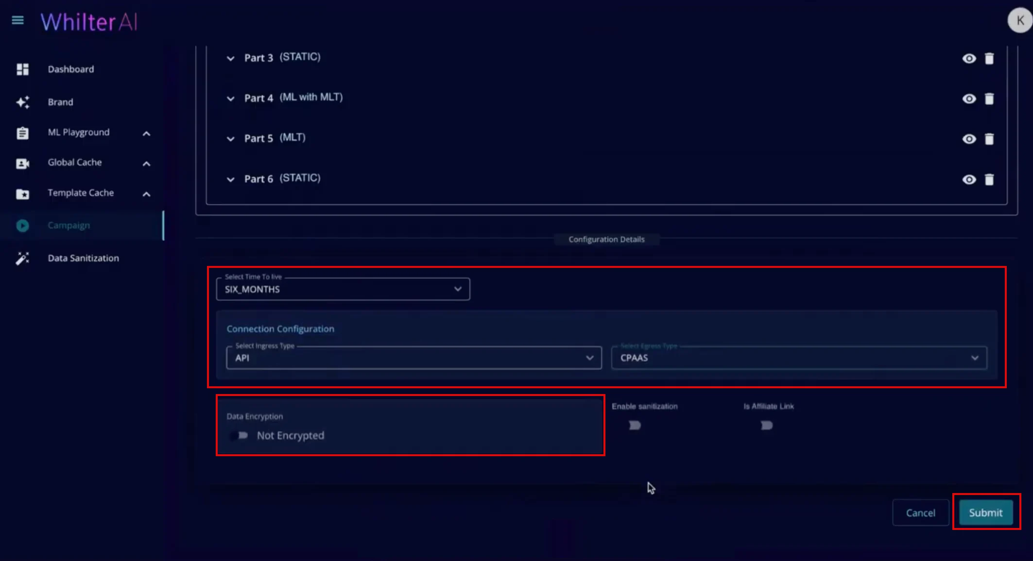 Campaign Setup Screenshot