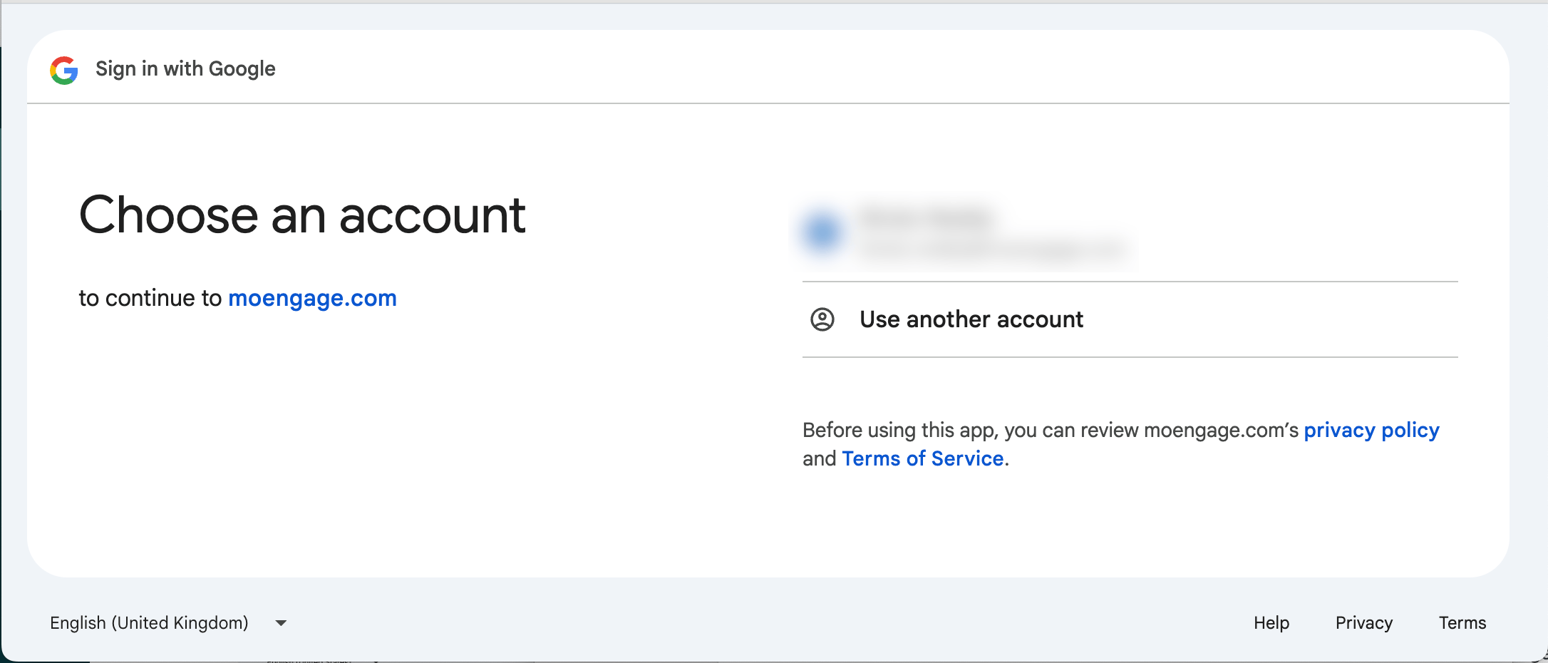Choose a Google account