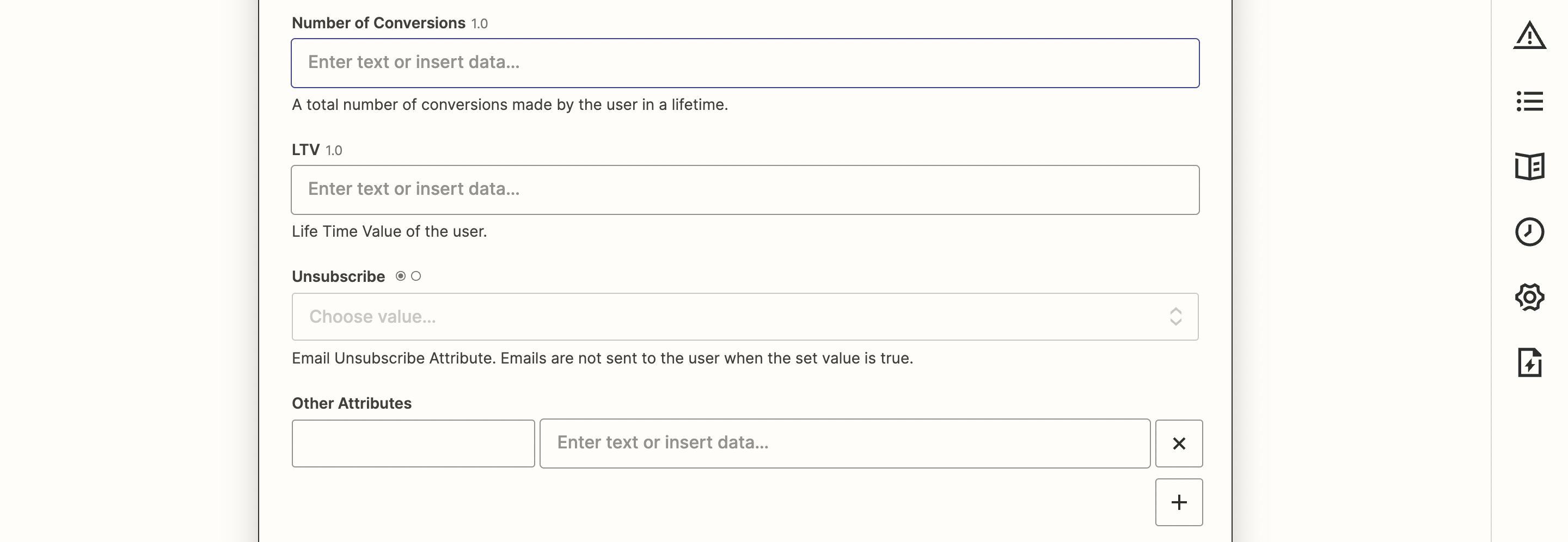 Additional fields in the MoEngage Create or Update User action
