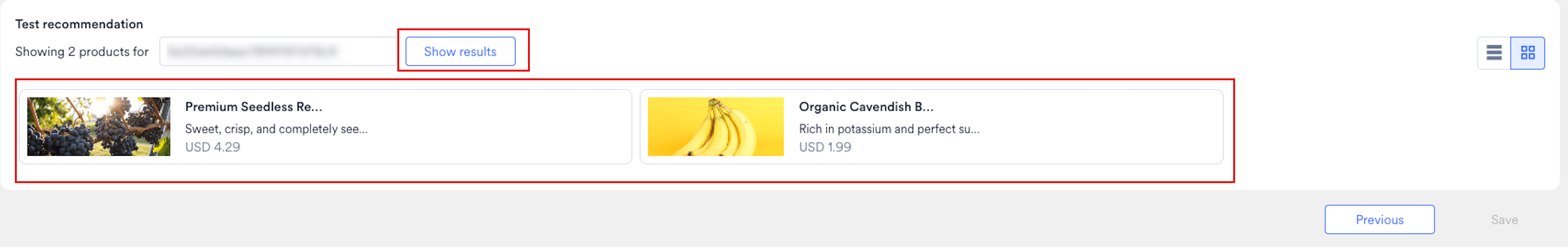 Preview Trending Items recommendation results