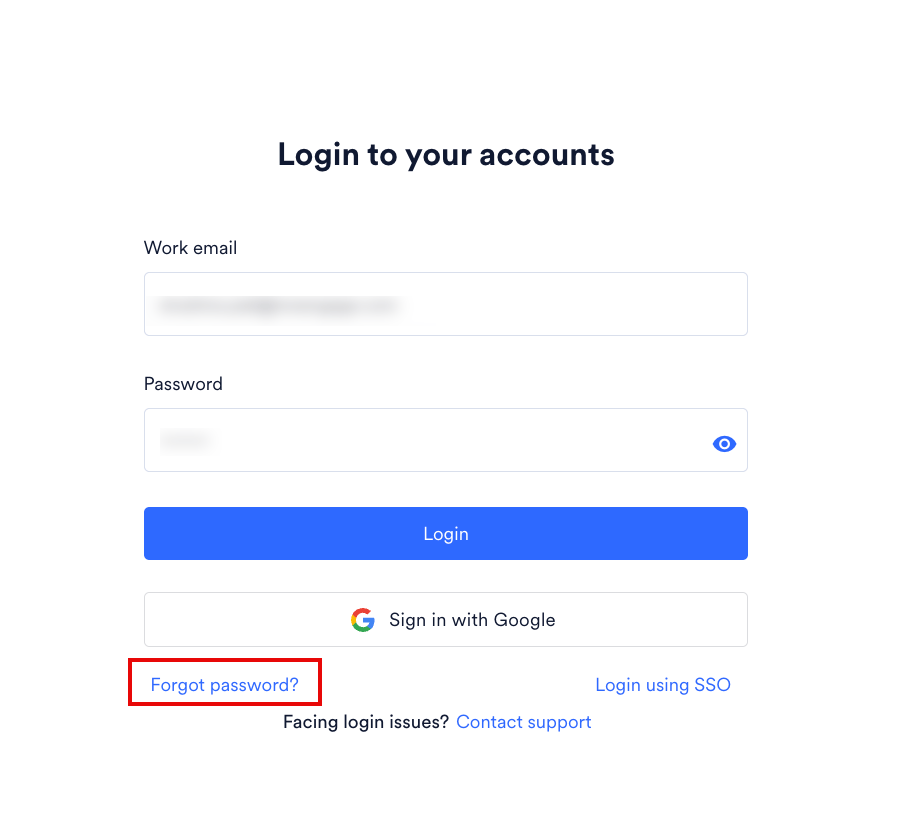 Reset Password link