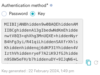 Generate key UI