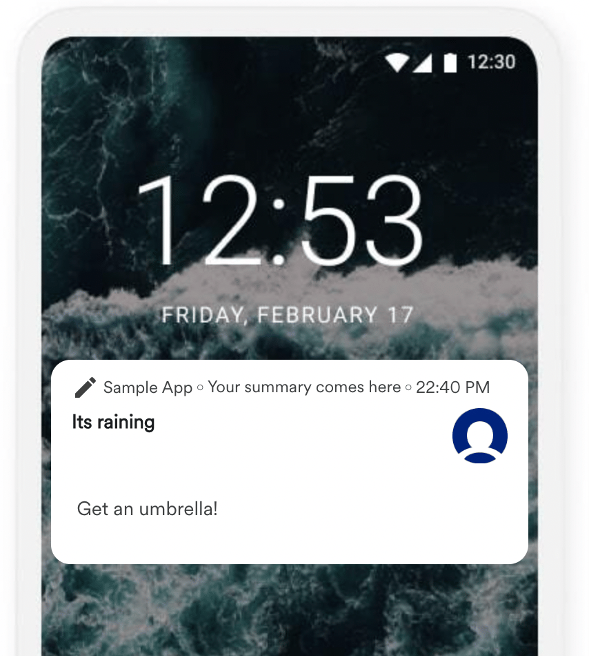MoEngage push notification preview using personalized weather content