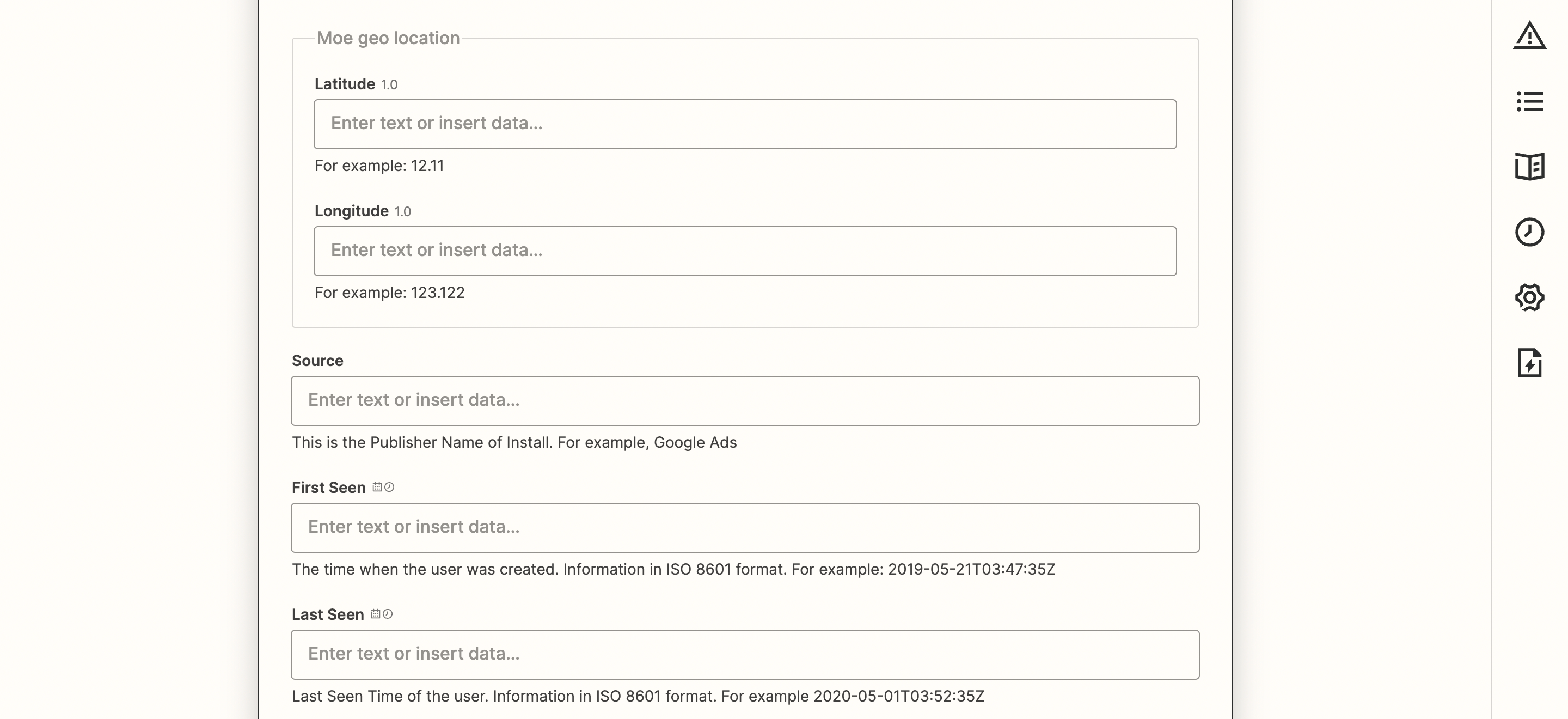 Custom attributes section in Create or Update User action
