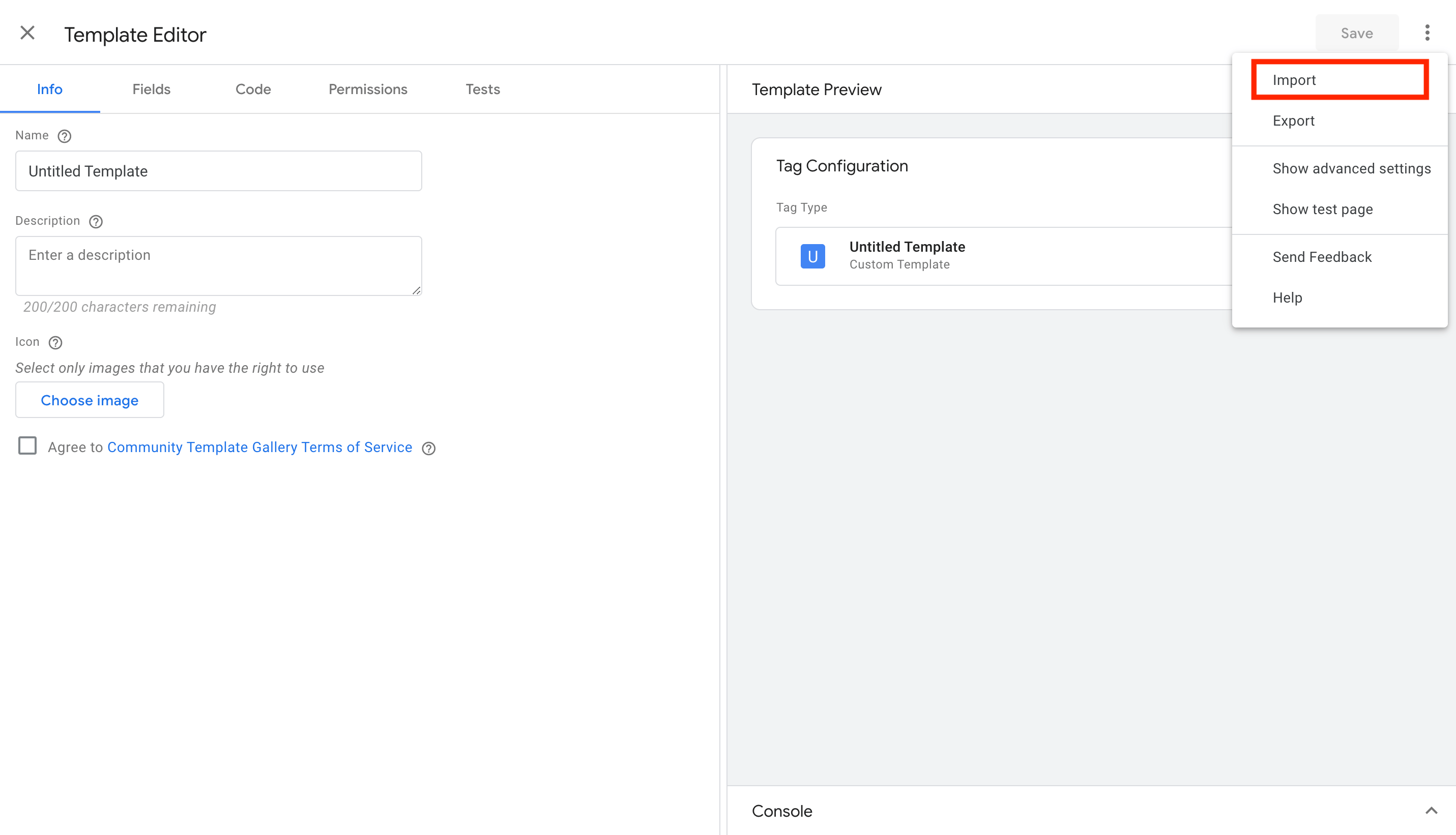 MoEngage GTM tag for Snowplow editor view