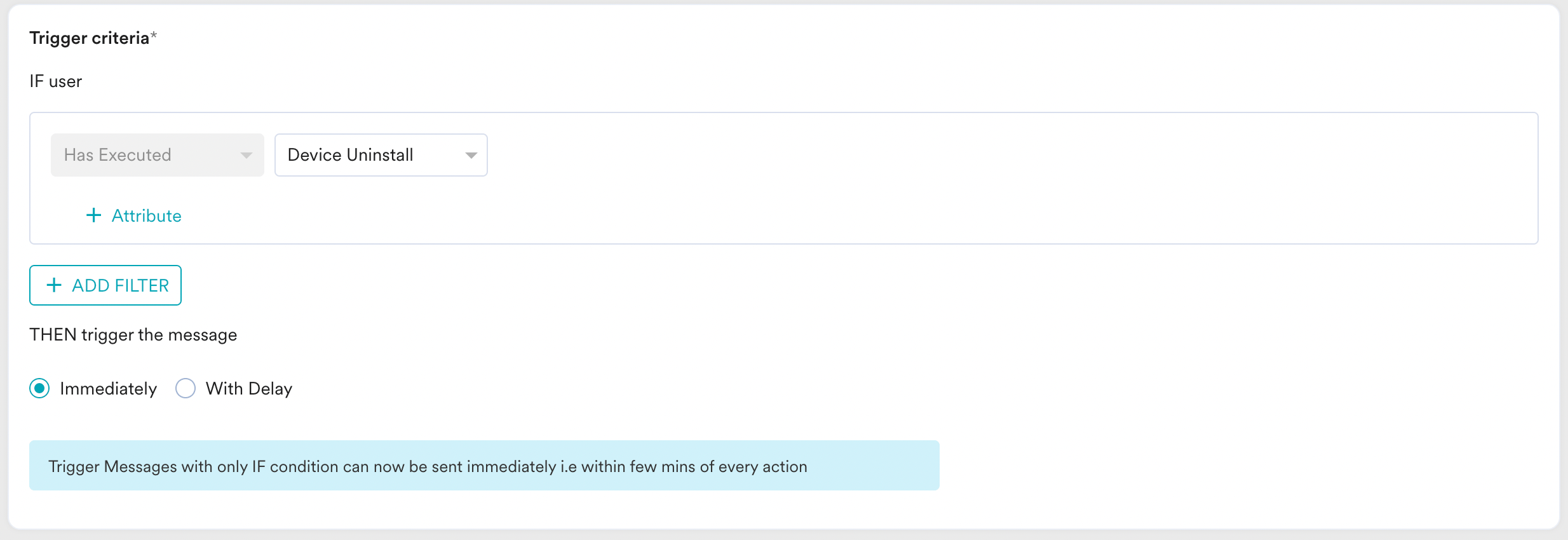 Connector campaign setup with Device Uninstall criteria