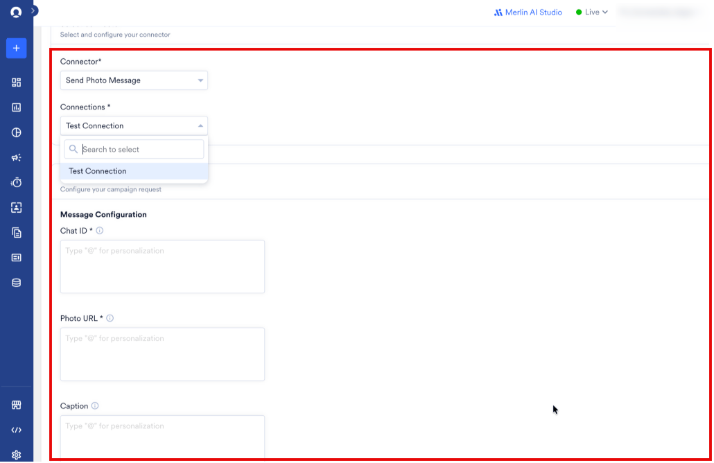 Telegram Send Photo Message connector configuration
