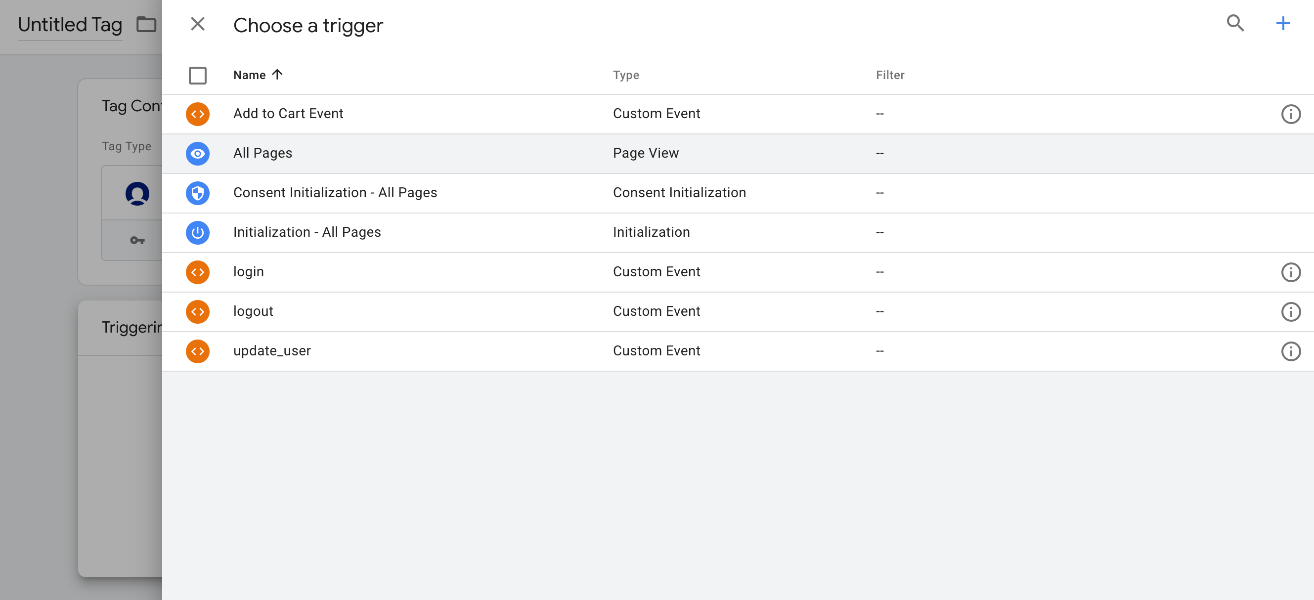 Triggering section in the MoEngage Tag setup