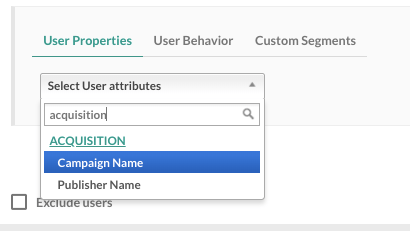 Campaign Name and Publisher Name user attributes in MoEngage