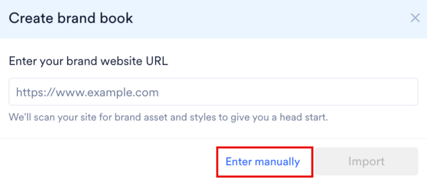 Enter manually option