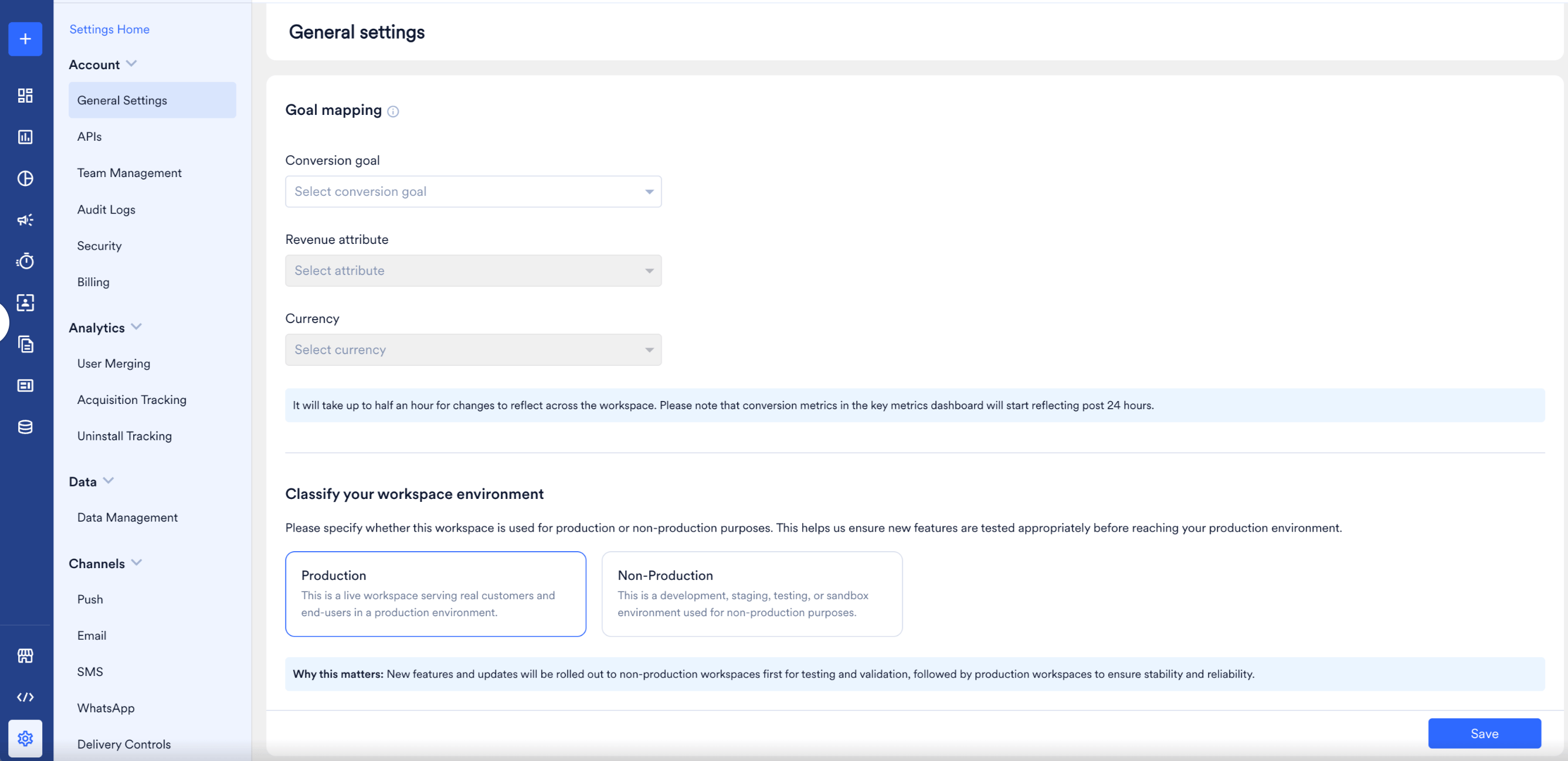 General Settings Classify