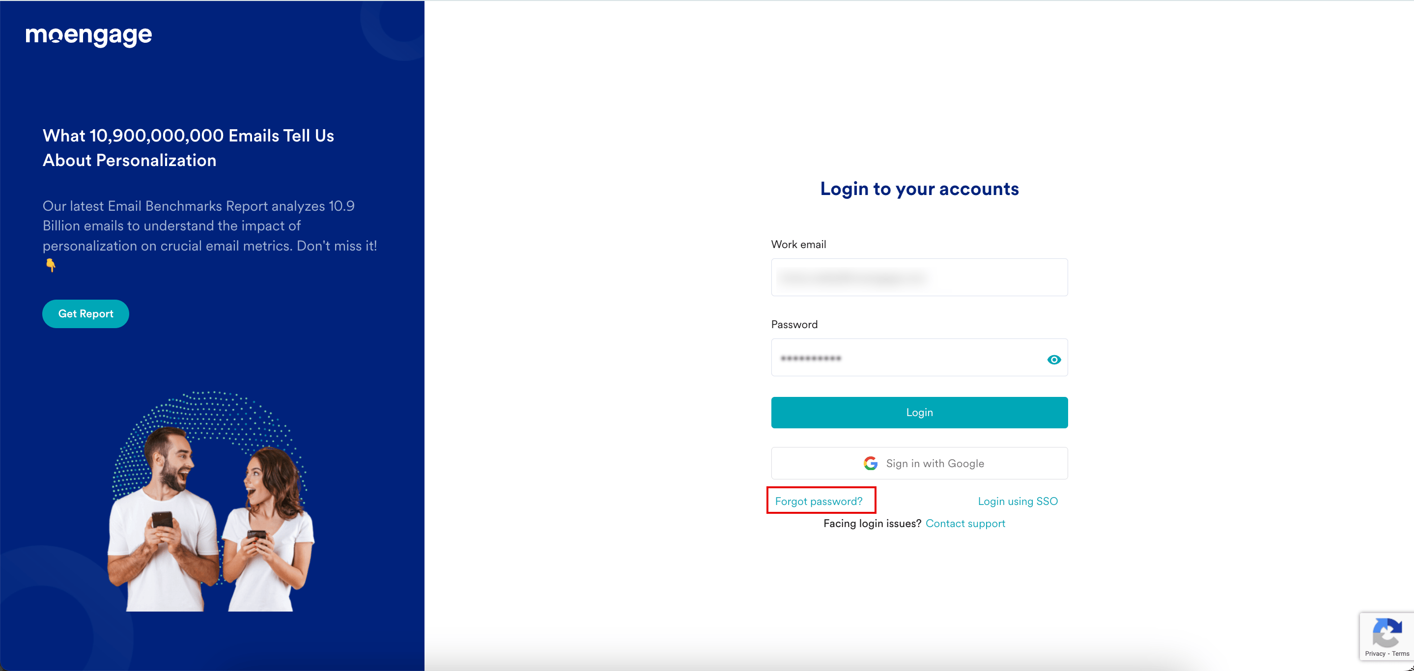 Reset Password link
