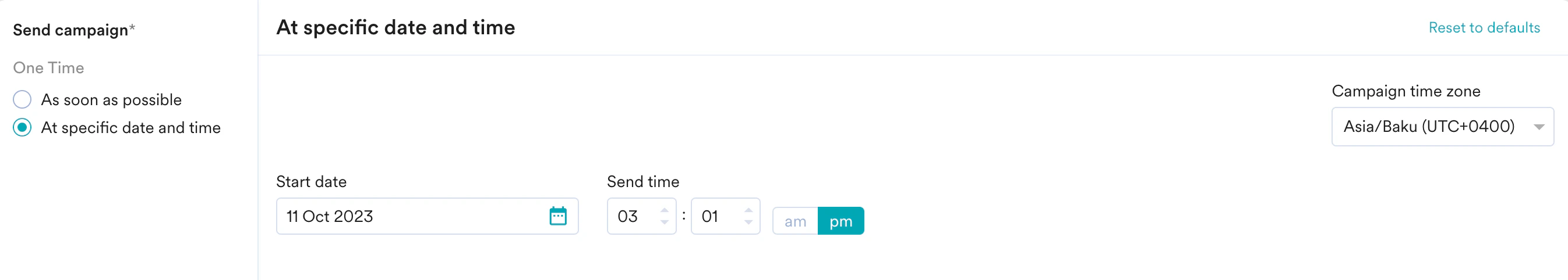 At Specific Date And Time WA One Time