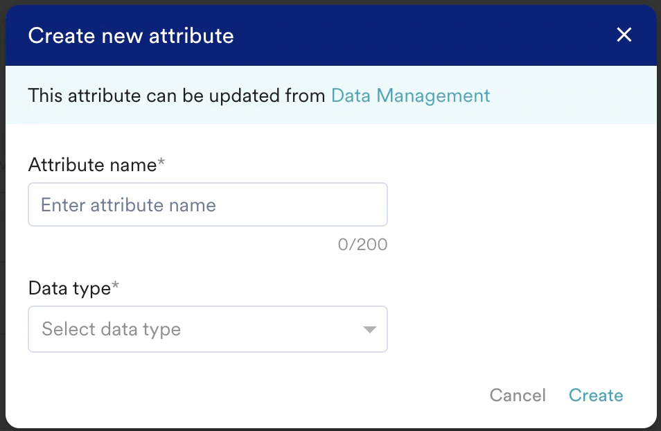 Create New Attribute Create New Attribute
