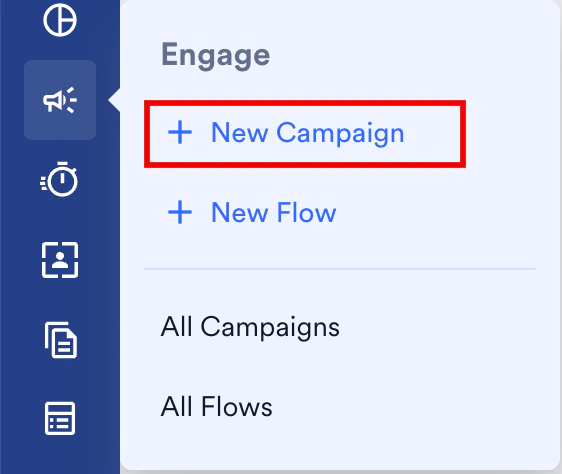 Screenshot of the + New Campaign button.