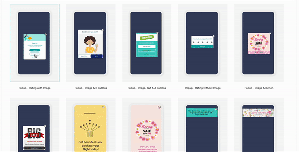 GIF demonstrating how to add a deep link for app store rating.