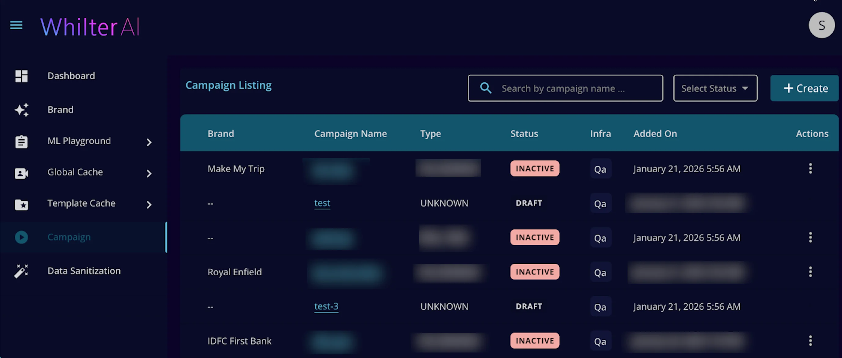 Create Campaign Option