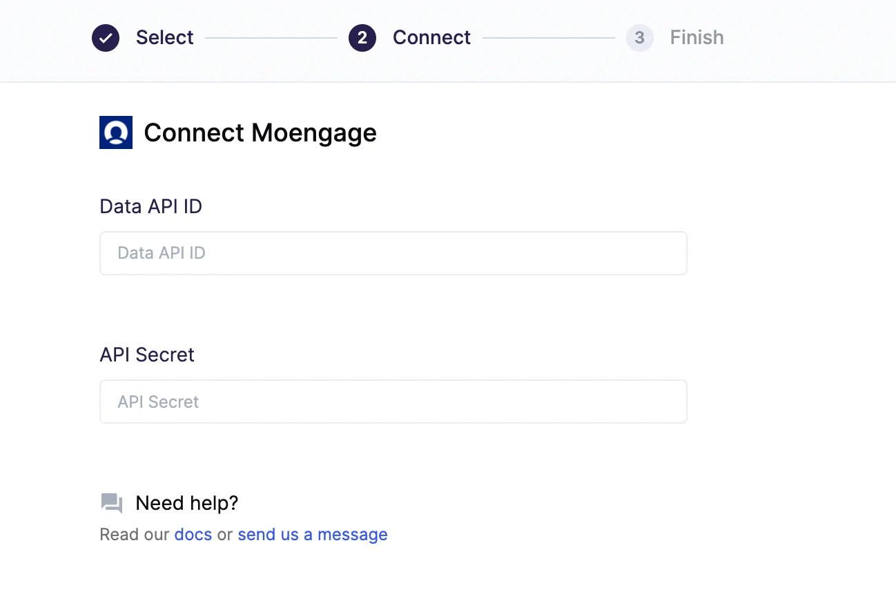 Hightouch MoEngage destination configuration