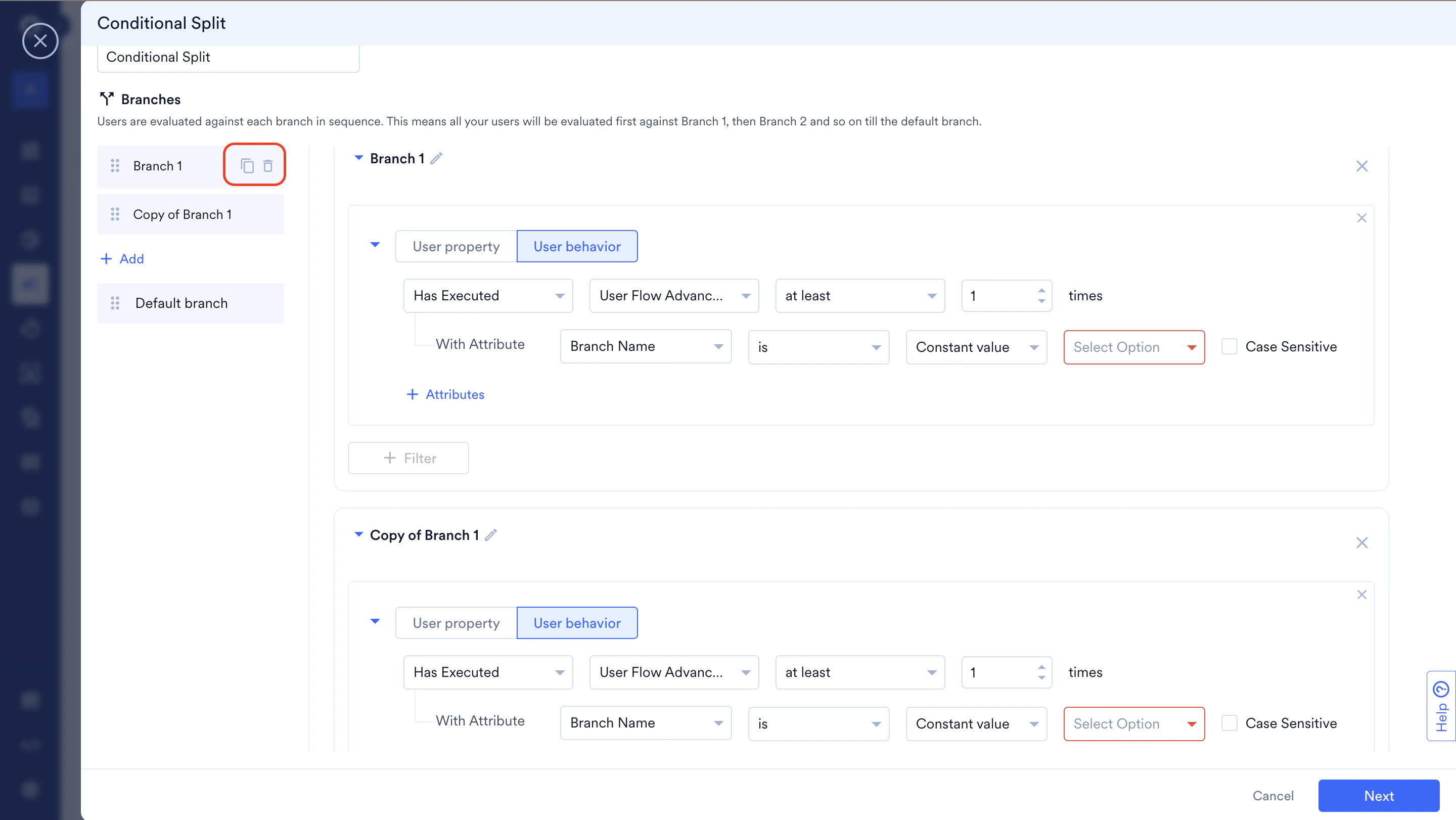 Conditional Split Duplicate Delete icon.png