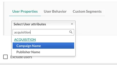 Campaign Name and Publisher Name user attributes in MoEngage