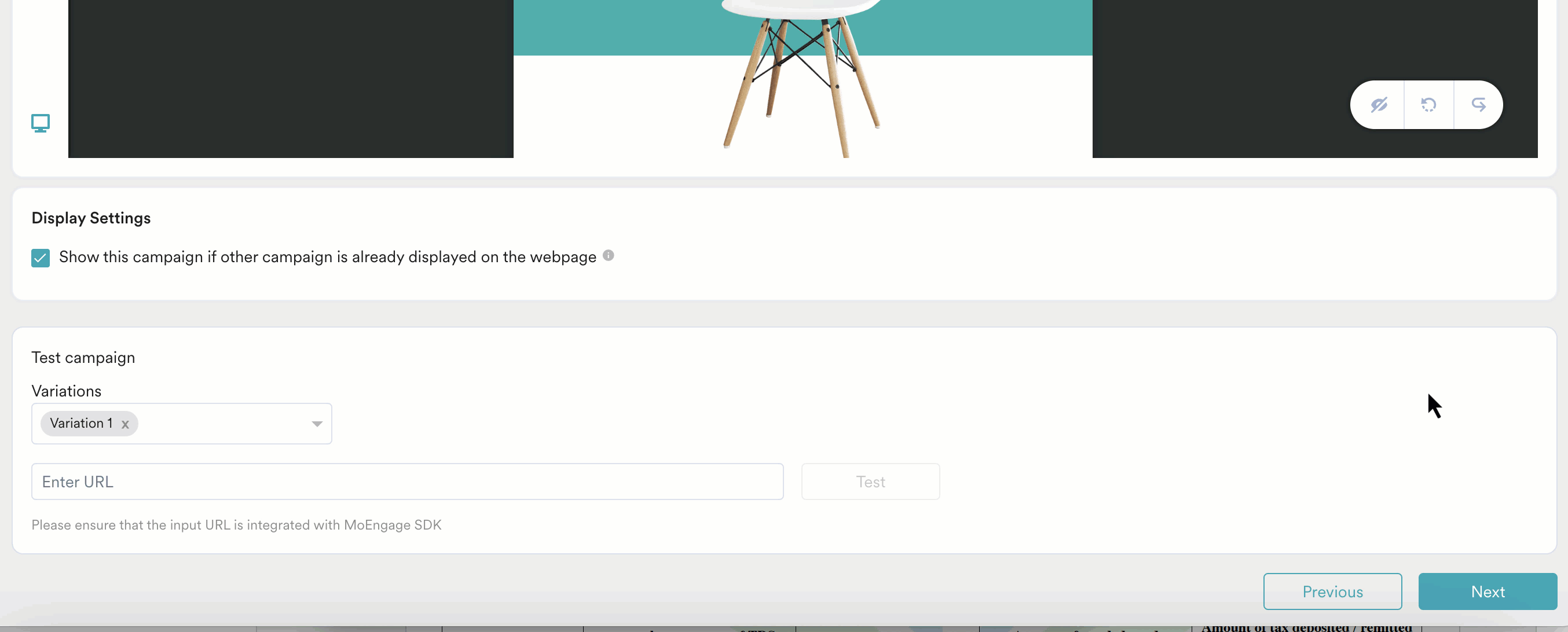 Test locale button in campaign creation