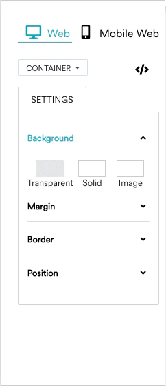 Screenshot of background color options in MoEngage platform.