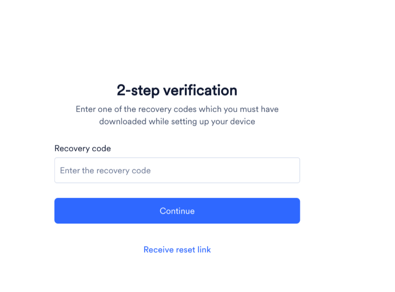 Verify recovery code