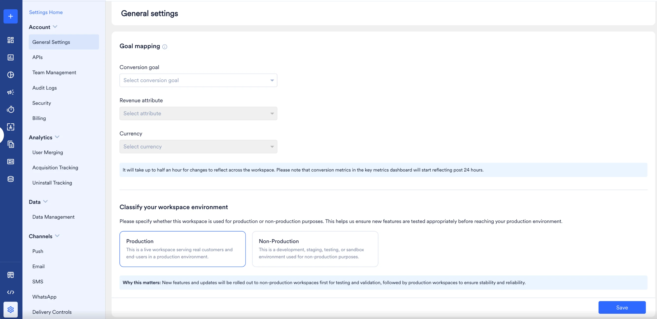 General Settings Classify