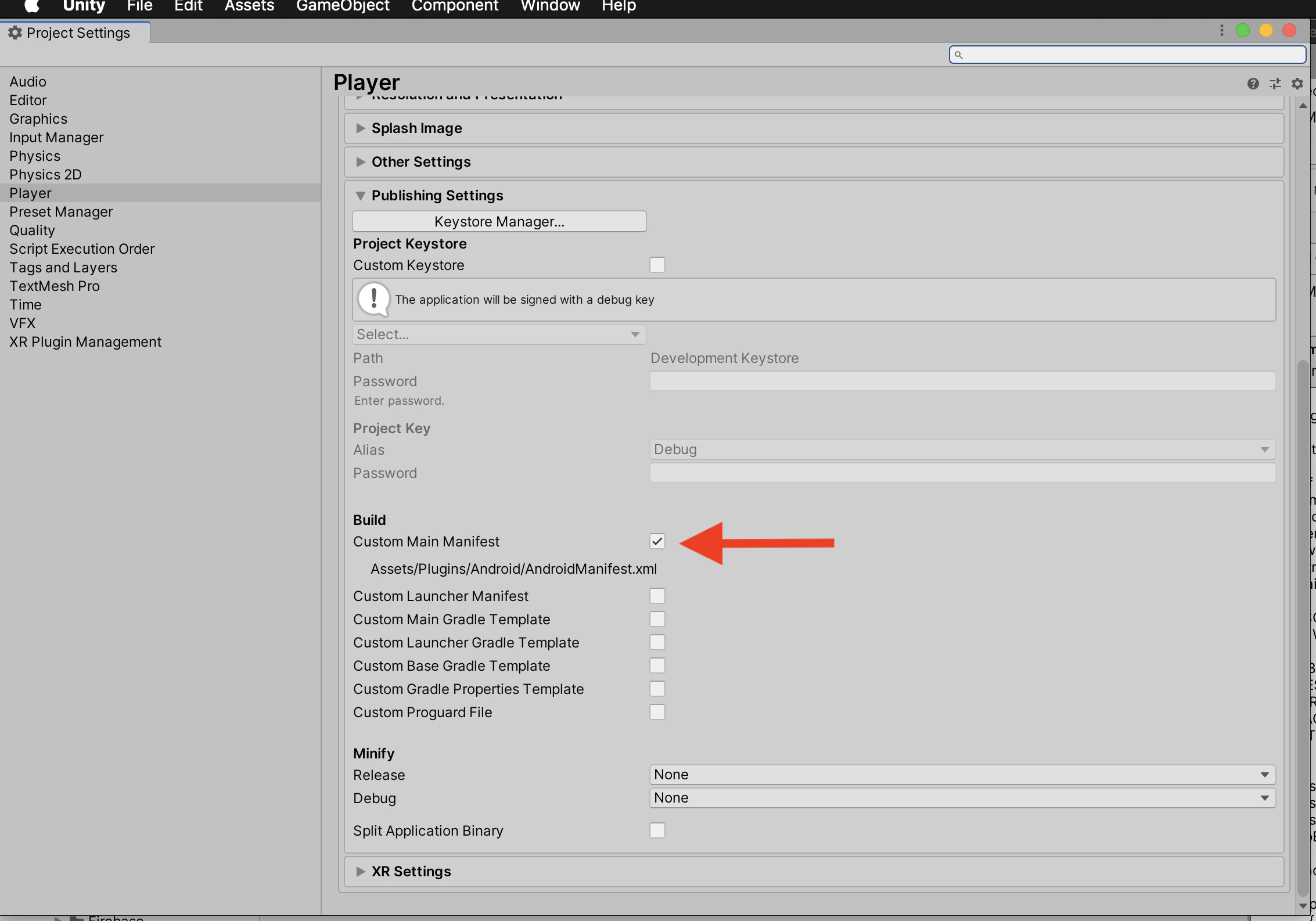 Unity Custom Main Manifest